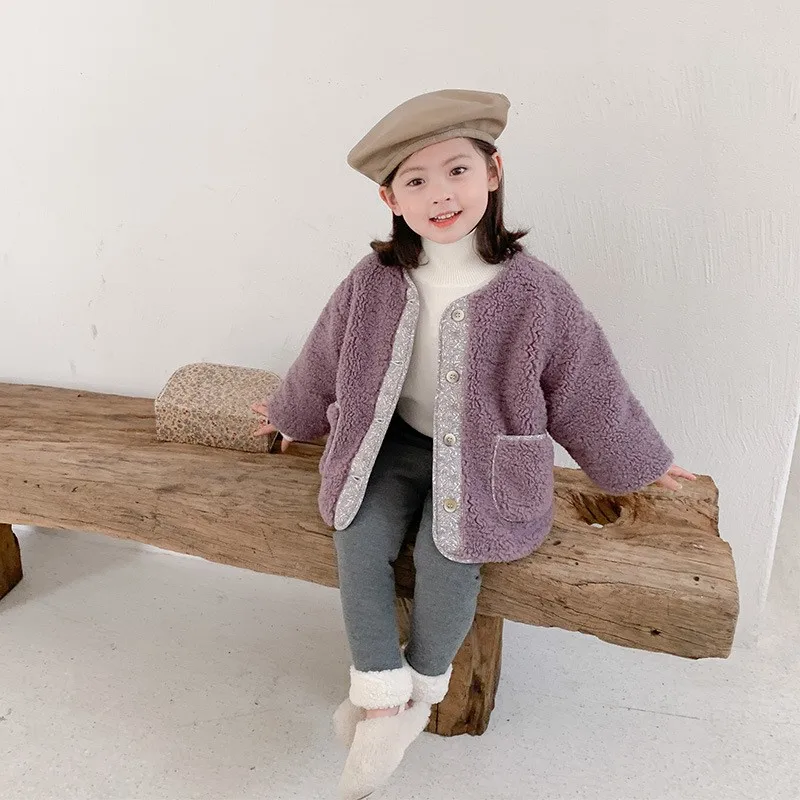 Children's clothing 2024 winter new children's lamb wool coat girls padded coat