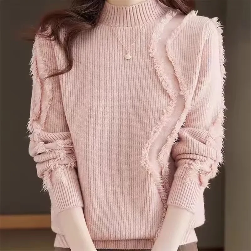 

Новый дизайн, пуловеры, свитера, женские осенне-зимние повседневные вязаные рубашки с длинными рукавами, джемпер, трикотаж Femme