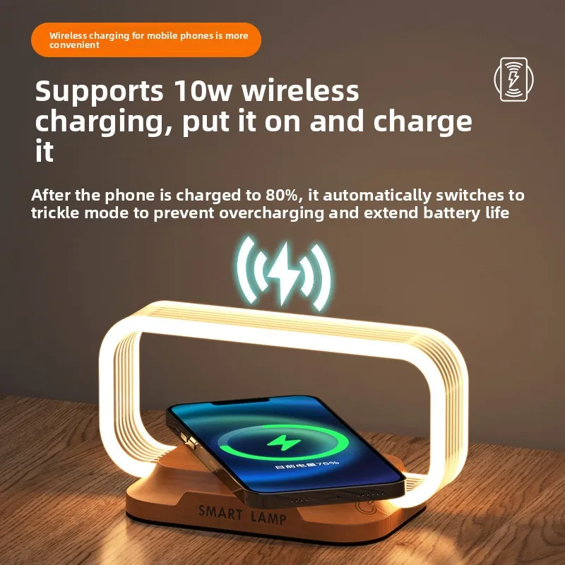 Handheld gift 15W wireless charging bedroom bedside ambient light touch lighting acrylic desk lamp night light