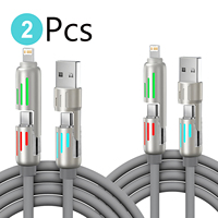 2PCS USB-C 2 in 2 Charger Cable 240w Fast charging Cord Usb Type C For iPhone Xiaomi Samsung Huawei USB PD 2-in-2 data cable 1M