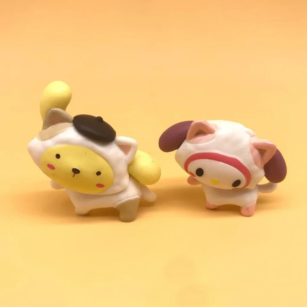 산리오 캣 시리즈 랜덤 백 귀여운 쿠로미 시나모롤 애니메이션 피규어 마이멜로디 피규어 인형 랜덤 백 장난감 팬 선물 피규어