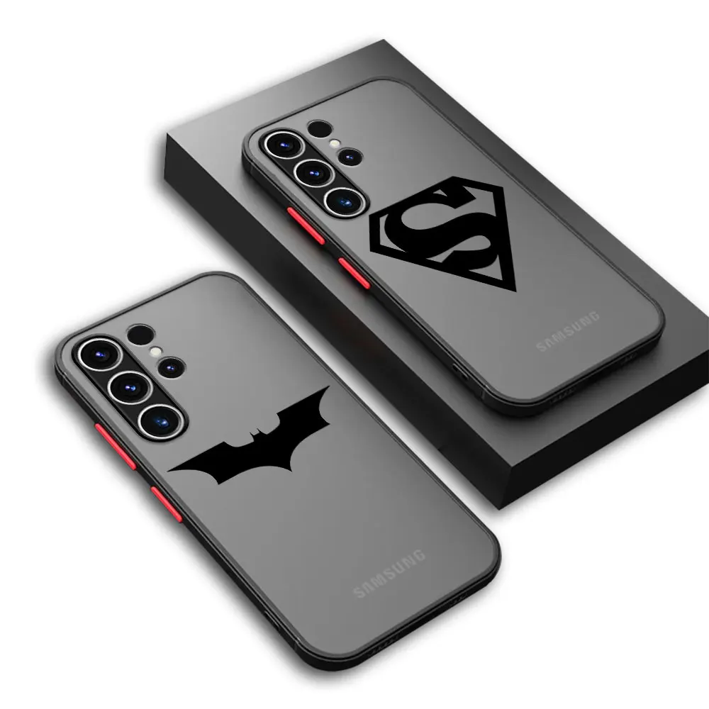 Cover Hard PC Case for Samsung Galaxy S23 Ultra S22 Plus S21 S20 FE S24 Ultra S23 FE S21 Ultra Clear Superhero-b-Batman Super