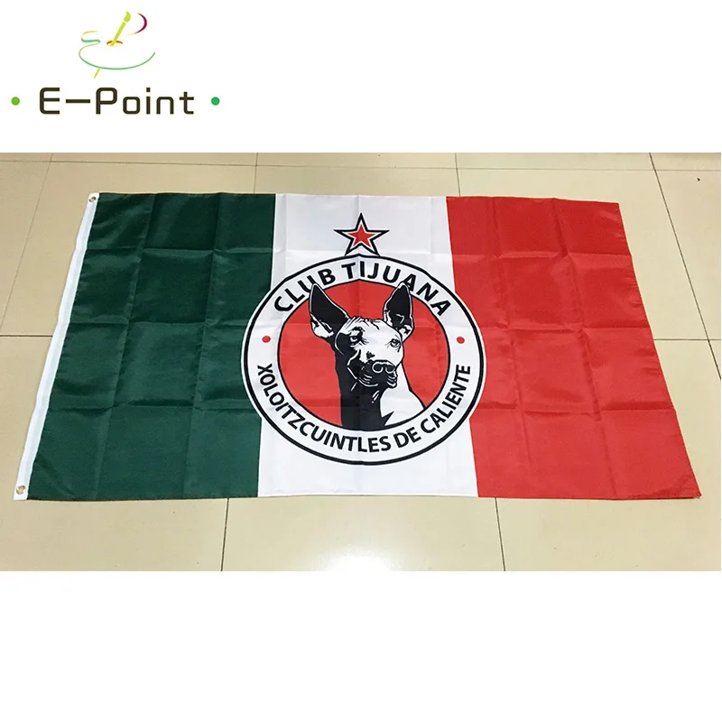 نادي تيجوانا العلم 3ft * 5ft (90*150 سنتيمتر) حجم زينة عيد الميلاد للمنزل العلم راية الهدايا