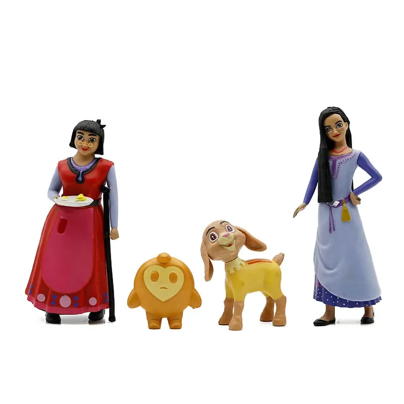 6Pcs/Set Disney Movie Wish Action Figures Toy Asha Princess Valentino Goat Star King Qween Kawaii Model Doll Figurines Kids Gift