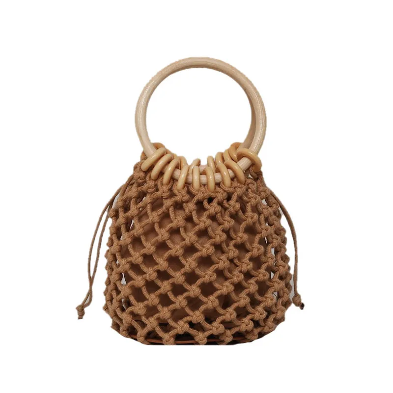 

Drawstring Bag Shoulder Versatile Beach Handbags Woven For Women Casual Luxury High-Quality Messenger Multicolored Crossbody Y2k