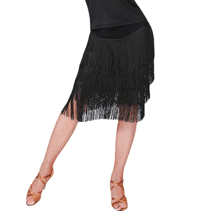

Tassel Latin Dance Skirt for Women Practice Ballroom Latin Salsa Samba Rumba Cha Cha Dance Wear Short Skirt 2025 New Sexy Adult