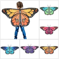 Kids Butterfly Wings Cape Girls Fairy Shawl Pixie Cloak Fancy Dress Costume Gift