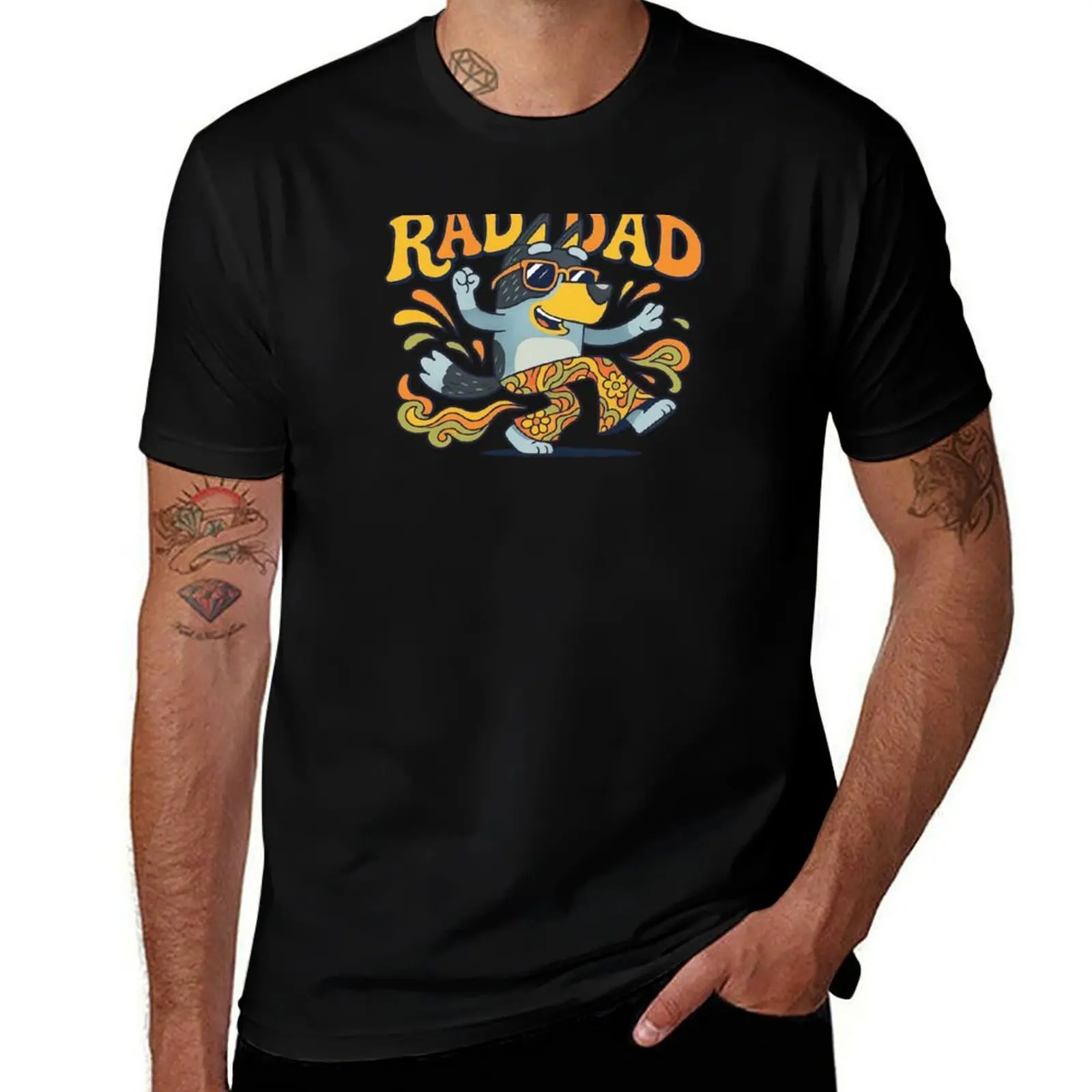 

Rad Dad 70s Heeler T-Shirt valentines boutique clothes korean fashion basketball graphic tees mens white t shirts