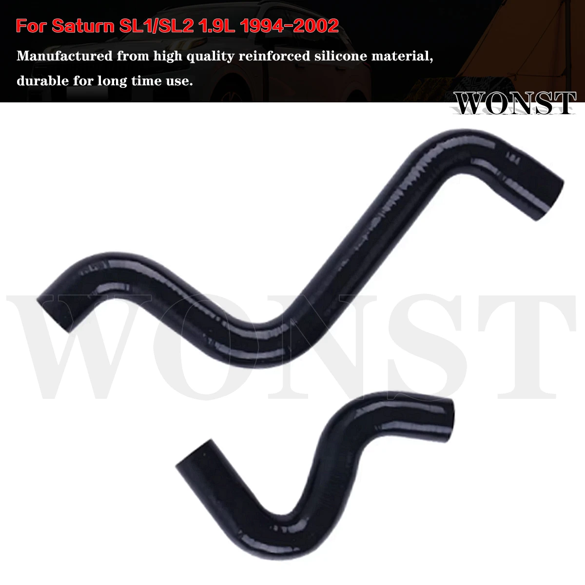 2PCS Silicone Radiator Coolant Hose Kit For Saturn SL1/SL2 1.9L 1994-2002