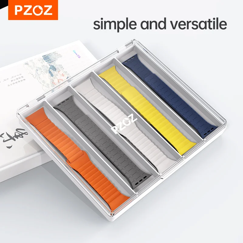 PZOZ Etui na pasek, plastikowe pudełko do przechowywania pasków do Apple Watch Series 11 10 9, przezroczyste etui na pasek, akcesoria do smartwatcha, małe części. — zdjęcie produktu 6
