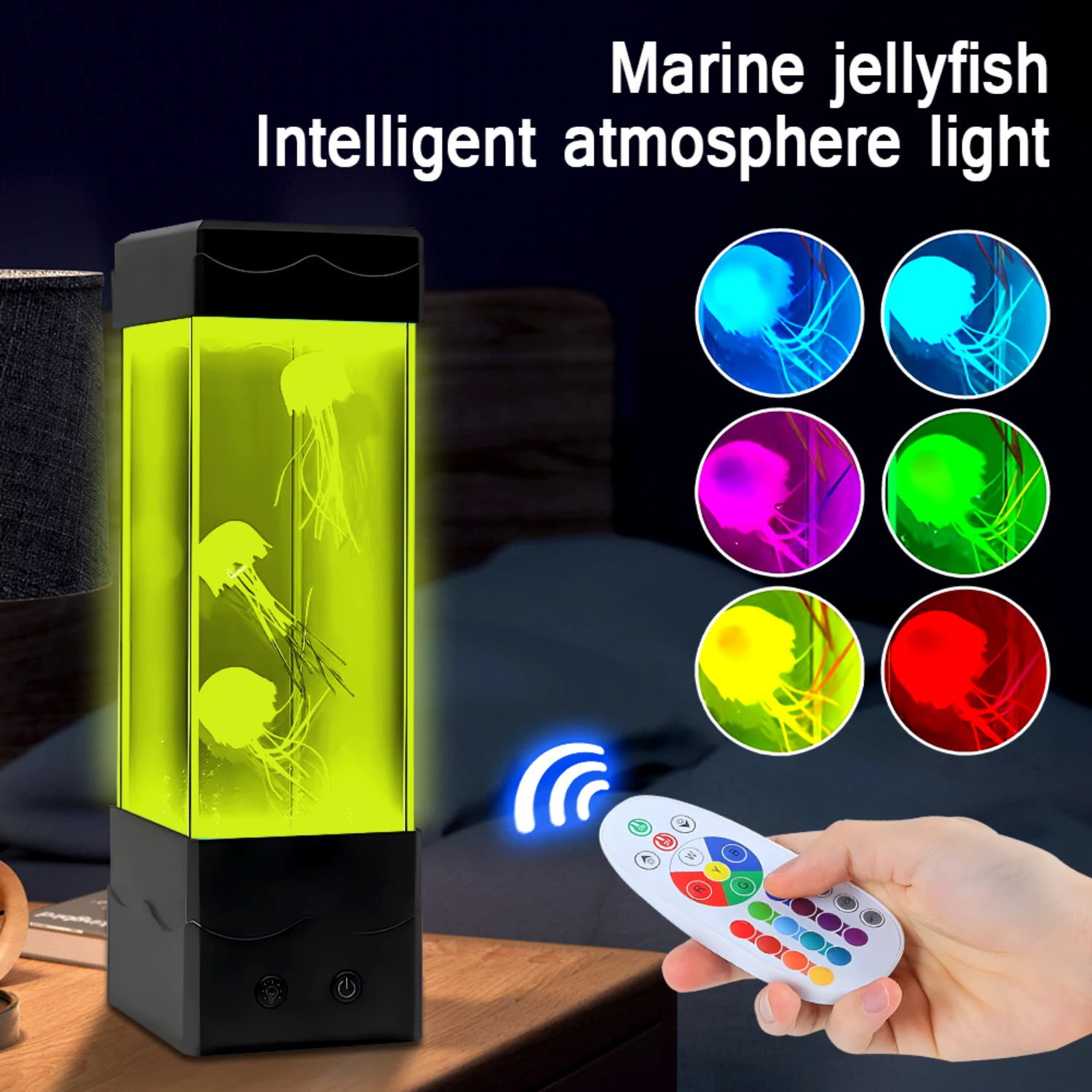 Colorful and Vibrant USB/Battery Powered Jellyfish Lamp - Perfect Children's Gift for Kids - Unique Bedroom Decor with Color Cha