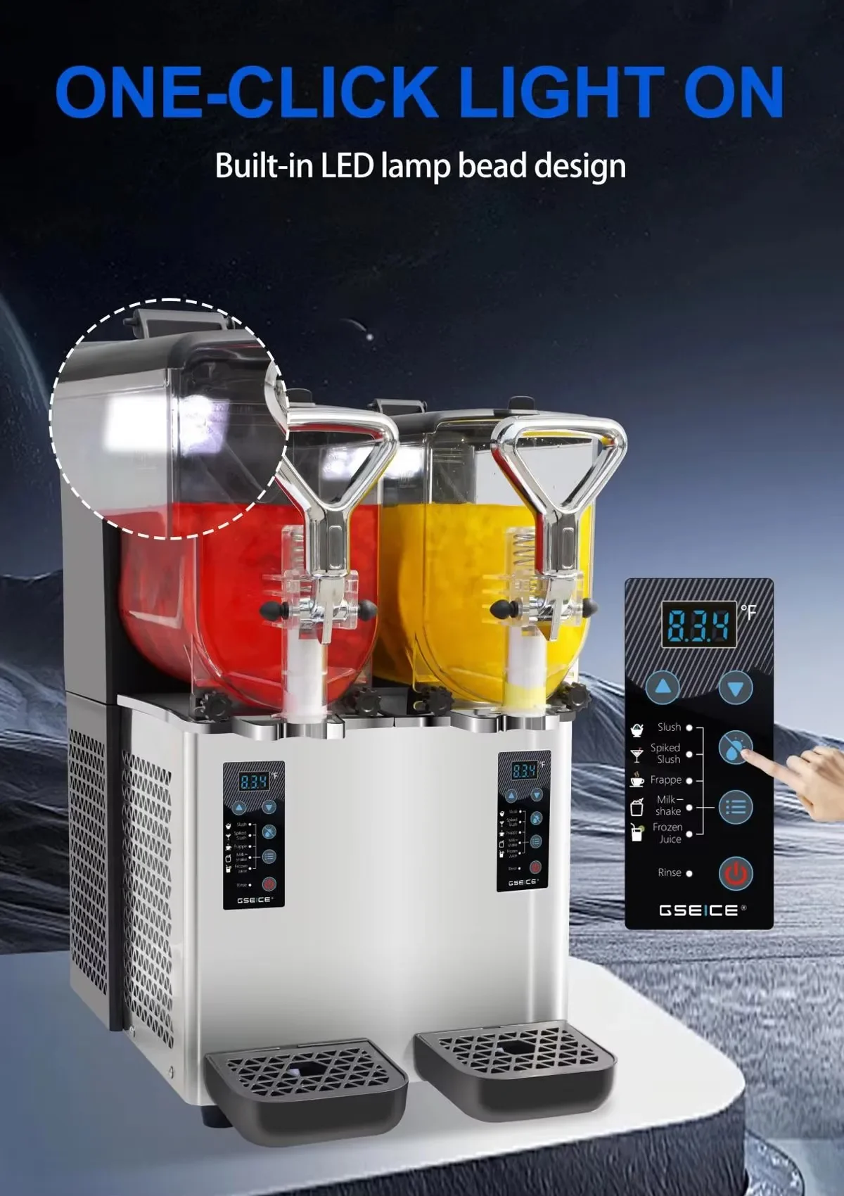 للاستخدام المنزلي، آلة صنع السلاش للاستخدام التجاري، 4 لتر × 2 خزانات، آلة طين فروزن بأفضل الأسعار #5