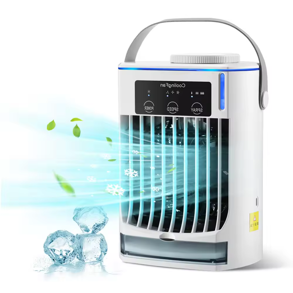 Pequeno Espaço Ar Condicionado para Casa, Recarregável, Portátil, Desktop, Refrigerador de Ar, Ventilador de Pulverização, Mist Clean, Escritório, Verão