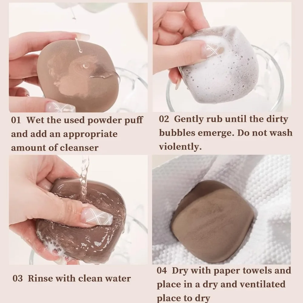 6pcs Mini Makeup Blender Puffs Quick Blending Soft Makeup Sponge Makeup Tool Chocolate Color Cushion Puff For Woman Beauty