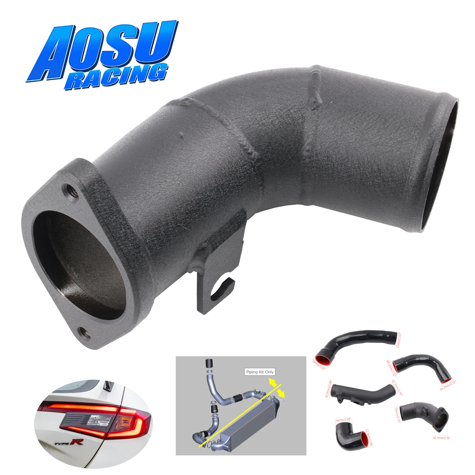 For Intercooler Charge Pipe Upgrade Pipe Kit Prevent boost leaks and increase air flow For Honda Civic Acura Integra
