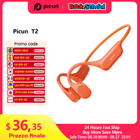 Picun T2 Bone Conduction Earphone IPX8 32GB Bluetooth 5.4 Wireless Headset Hands-free with Mic Waterproof Earbud for Swim Riding