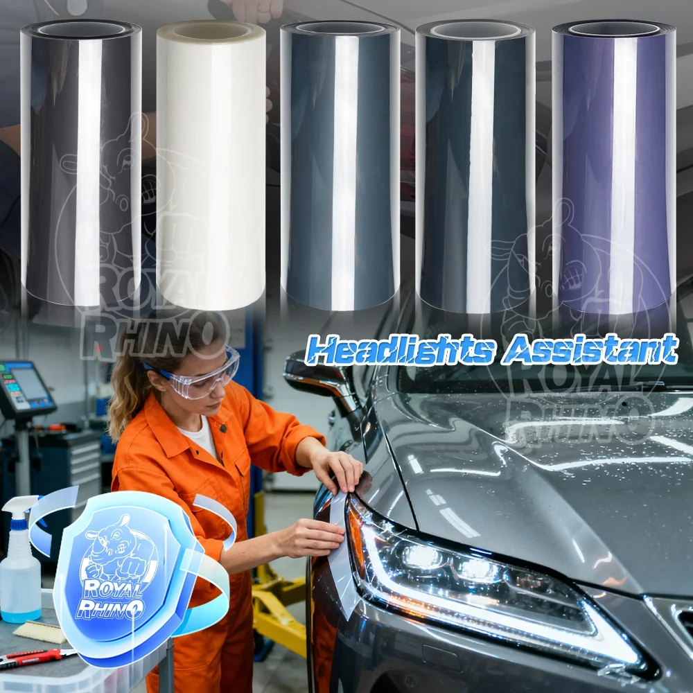 

150/120CM No residue Car Lamp Protection Film TPU 7.5Mil thickness UV resistant headlight vinyl self-healing car headlight cover