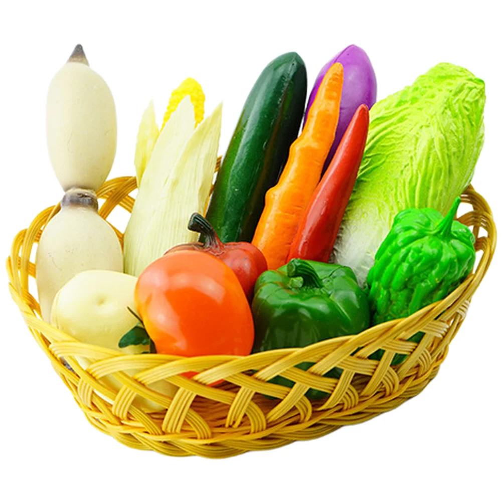 12 Pcs Fake Vegetable Set for Home Decoration Kitchen Decor Photography Props and Classroom Educational Use PVC