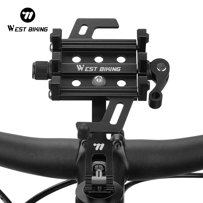 WEST BIKING Fahrrad-Handyhalterung, Rutschfester Fahrrad-Telefonständer, Hochfeste Aluminiumlegierung Handyhalterung, Fahrrad-Zubehör