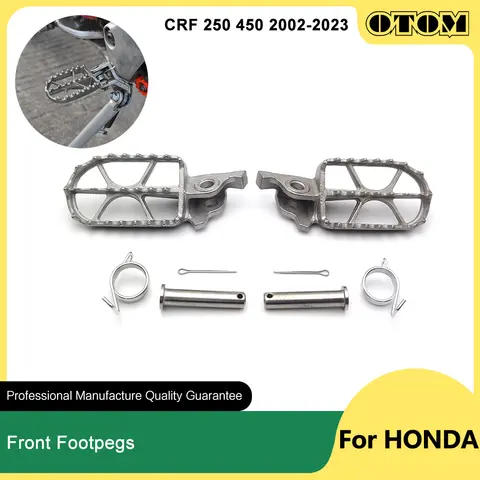 OTOM 오토바이 풋 페그 프론트 페달 발받침 풋 페그 레스트, 혼다 CR125R CRF150R CRF250RX CRF450R CRF300L 자전거용, 2002-2023