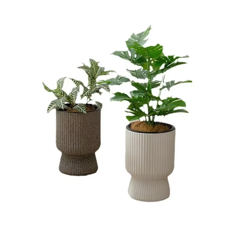 for Large Plastic Cylinder Plant Pot Tall Floor Planters for Home Hotel Outdoor Decoration Flower Pots for Plants