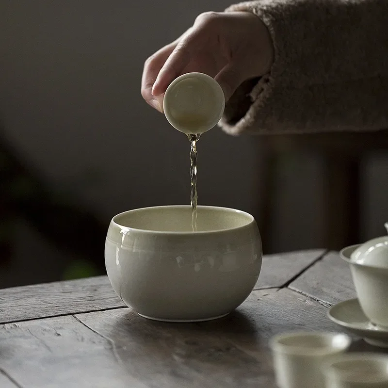 Jingdezhen Ceramic Plant Ash Jianshui Kung Fu Tea Ceremony Accessories Tea Washing Small Water Washing Dry Tea Party Water Pot