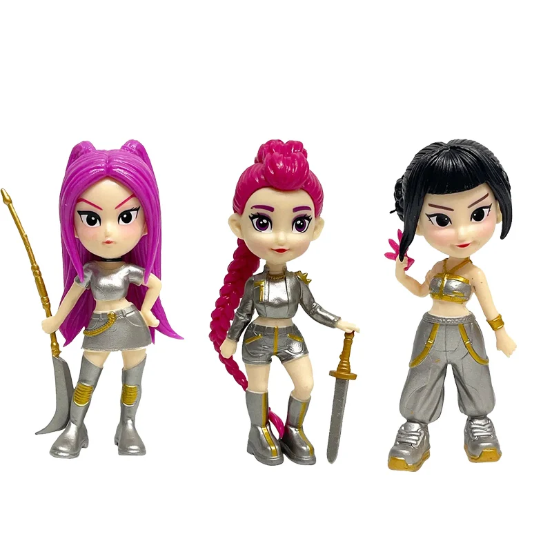 3/6 قطعة/المجموعة Kpop شيطان الصيادين الشكل لعبة الكرتون رومي/ميرا/زوي عمل الشكل البلاستيكية سطح المكتب الديكور نموذج دمية لعبة المشجعين هدية