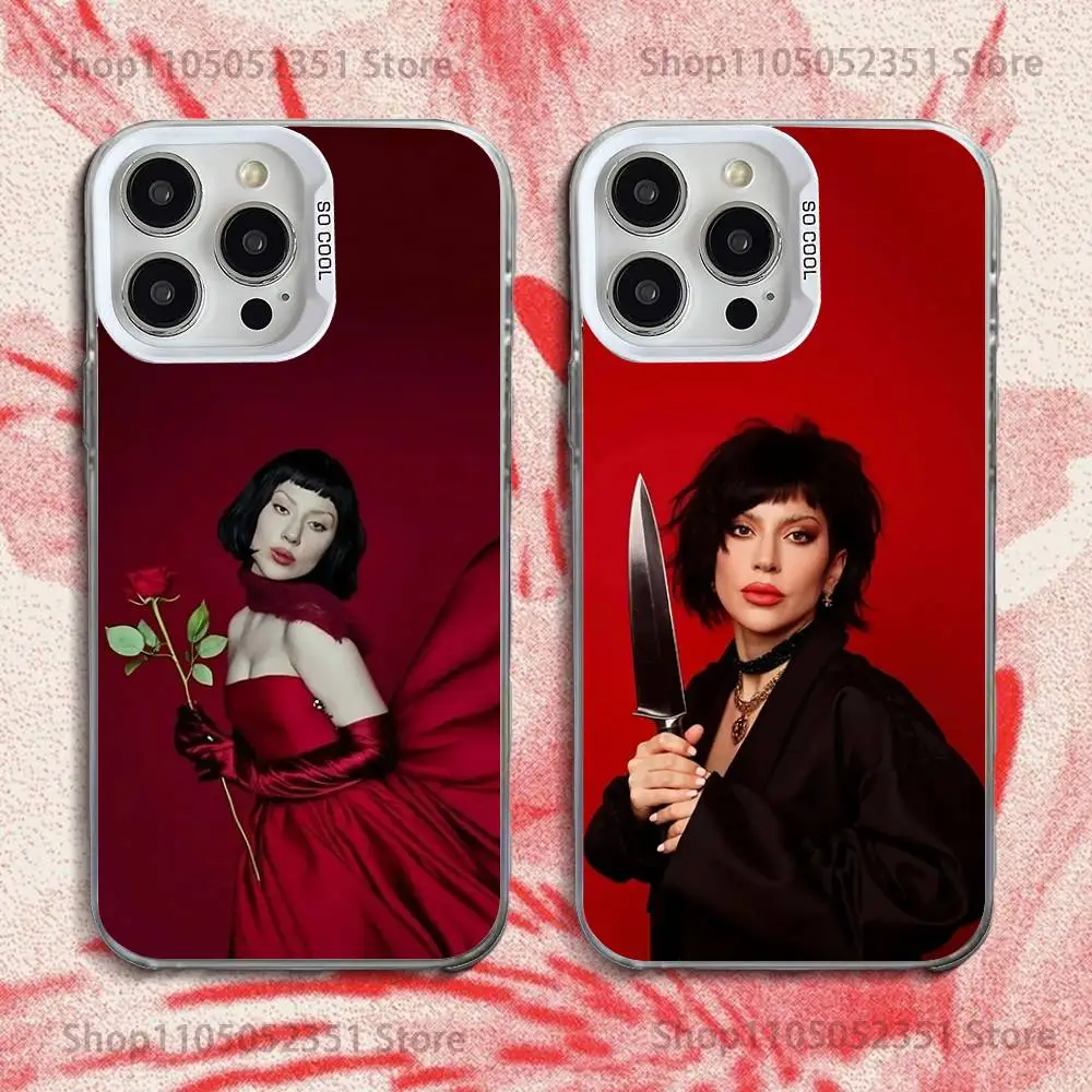 

Hot Singer Lady G-Gaga Phone Case For iPhone 16,15,14,13,12,11,Pro,XS,Max,Plus,Mini,SE White Candy Matte Shockproof Cover
