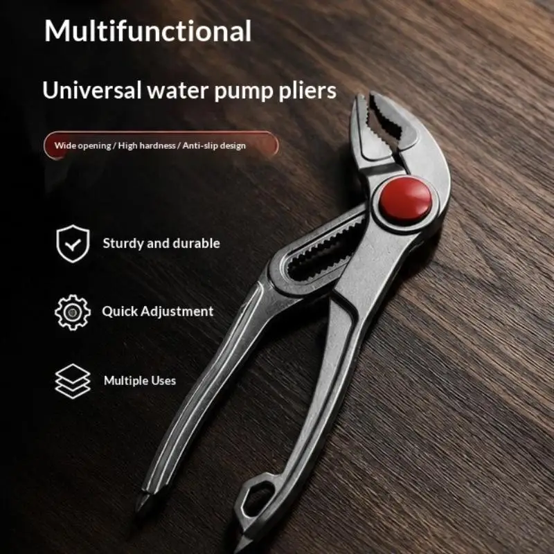 1Pc Mini Groove Joint Pliers Push Lock V Jaw Adjustable Multi Grip Hand Tool For Car Auto Repair Mechanic Workshop