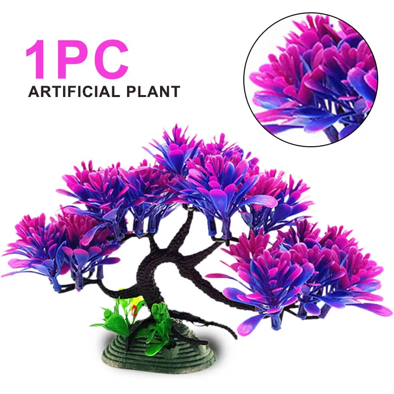 1PC Aquarium Artificial Pine Vivid Water Plants Fish Tank Simulation Plant Decor