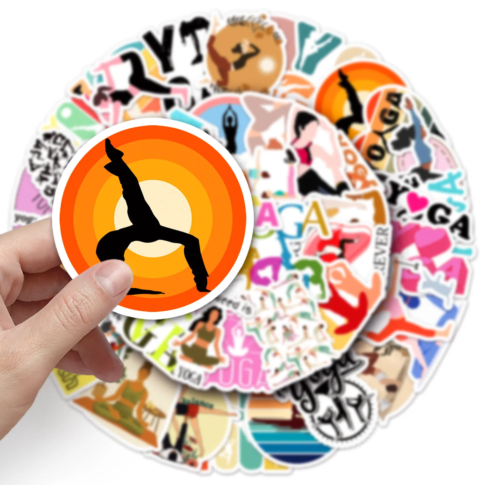 10/30/50PCS Yoga Graffiti Stickers Personalized Fitness Weight Loss Sports Decorative Water Cup Phone Case Skateboard Stickers