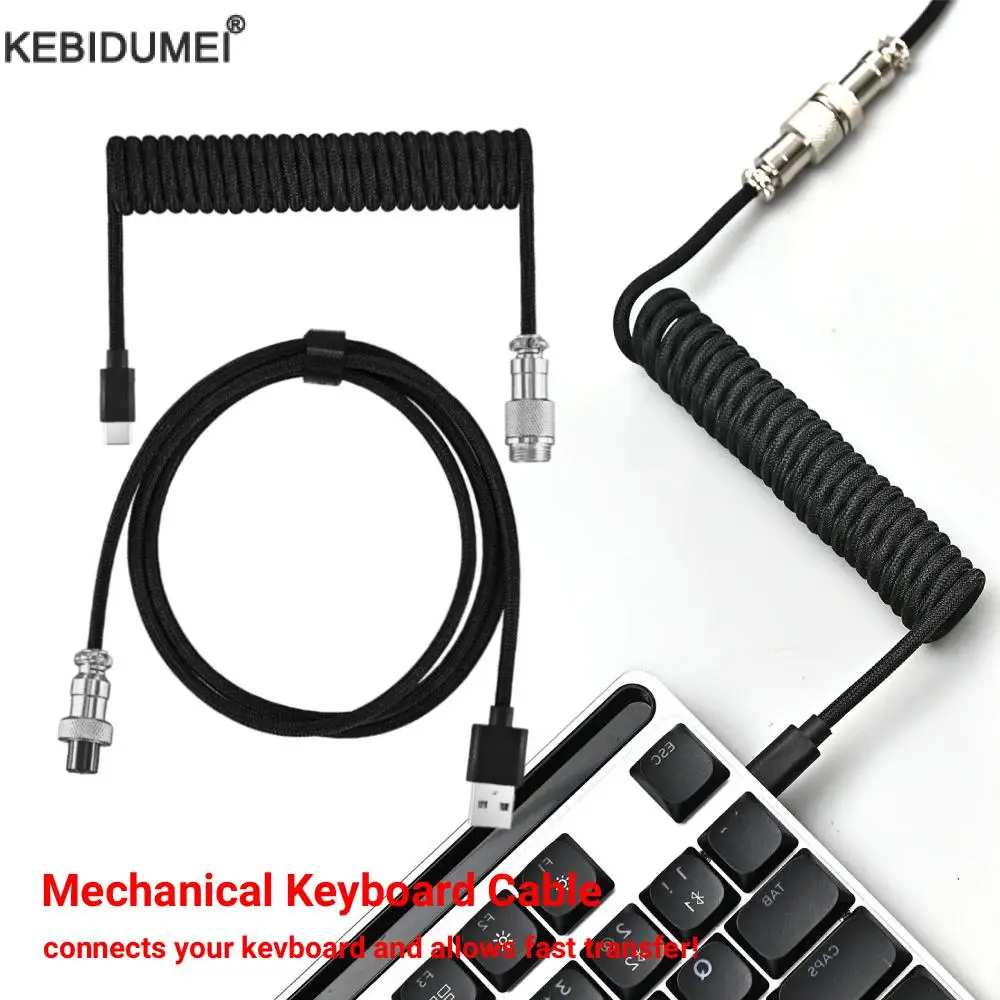 Typ C mechanische Tastatur Spiralkabel USB-Tastaturdraht mechanische Tastatur Aviator Desktop-Computer Aviation Connector