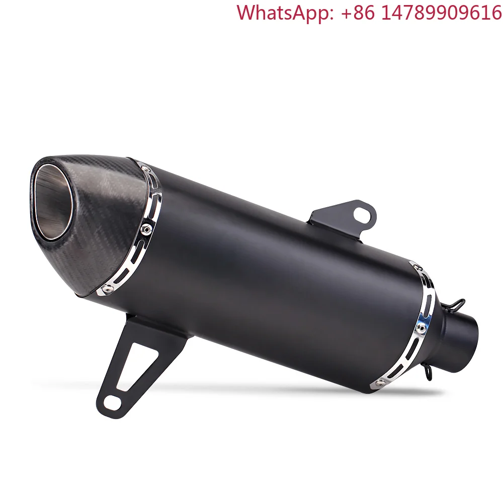 3Racing Style Carbon Fiber Motorcycle Exhaust Muffler, 51mm Inlet Universal Slip-On Pipe With DB Killer For Street And Off-Road
