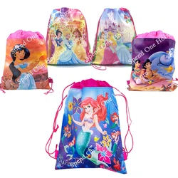 12/24/36 Pieces/Batch Children's Birthday Party Cinderella Drawstring Bag Disney Six Princess Girl's Favorite Mermaid Backpack