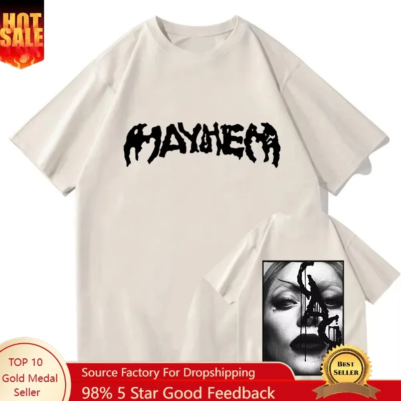 

The MAYHEM Ball Tour 2025 2026 T-Shirt Lady Gaga Singer Graphic Tshirts Fashion Short Sleeve Summer T Shirt Cotton Women Tees