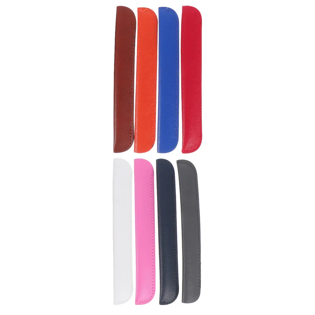 

8pcs Pen Case Protective Cover PU Portable Pocket Bag Single Pencil Pouch Reusable Long Service Slipping