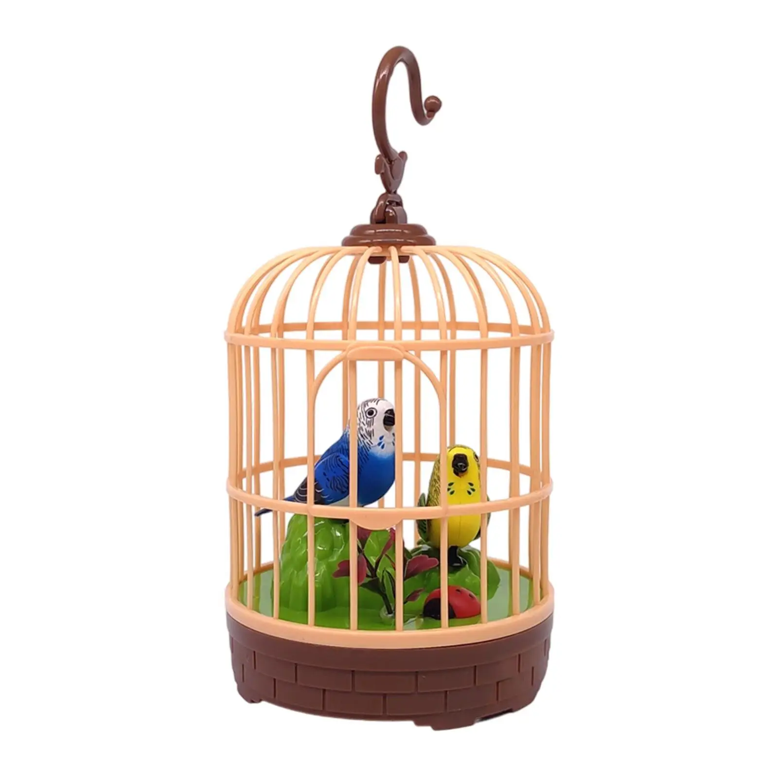Birds Birdcage Toy Voice Activated Desk & Room Accent Accessory Home Decoration Kids Birthday Gift Realistic Parrot Birds Toy