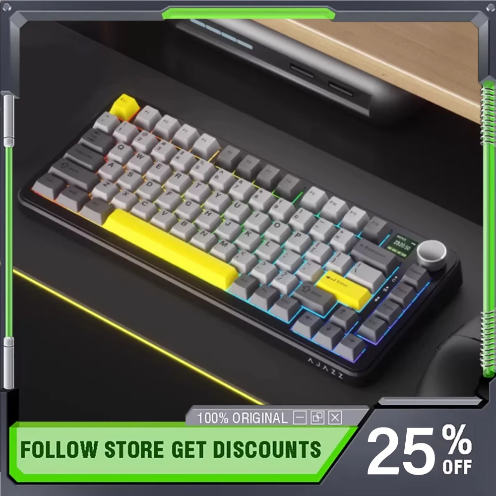 

Магнитная клавиатура AJAZZ AK820MAX с RGB-подсветкой, проводная, однорежимная, с конструкцией Gasket, регулируемым ходом клавиш, низкой задержкой для FPS-игр