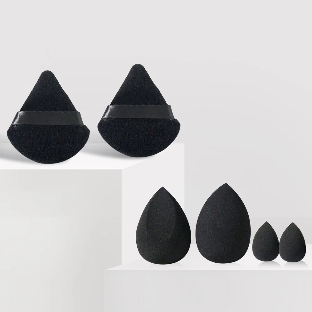 6-teiliges Make-up-Schwamm-Set, weiche Foundation, Schönheitsmixer, trockener und nasser Verwendung, Puff für Gesichtspuder, tragbare kosmetische Werkzeuge