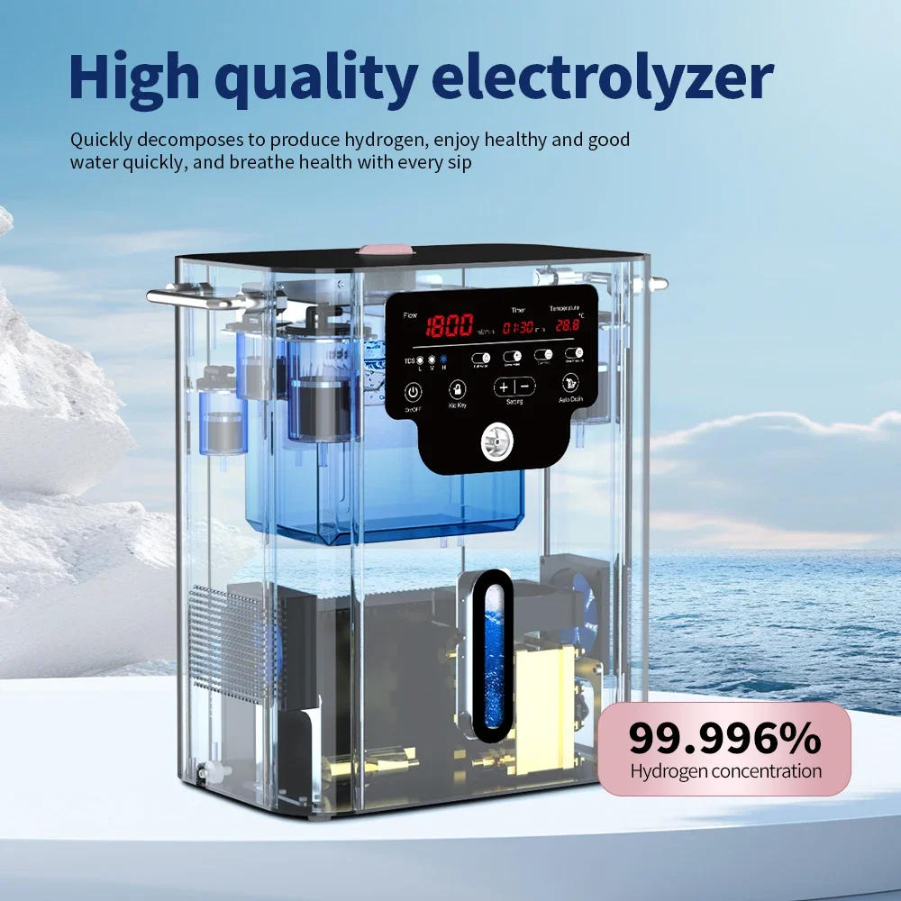 Suyzeko 99.99% PSE CE FCC 1800ml 1200ml 600ml H2 O2 pem electrolyzer Hydrogen generator h2 inhalation machine 1800ml