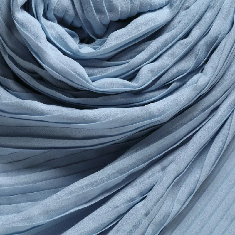 Soft Pleated Chiffon Fabric By The Meter for Clothing Hanfu Skirts Curtains Dresses DIY Sewing Decoration Background Cloth Plain