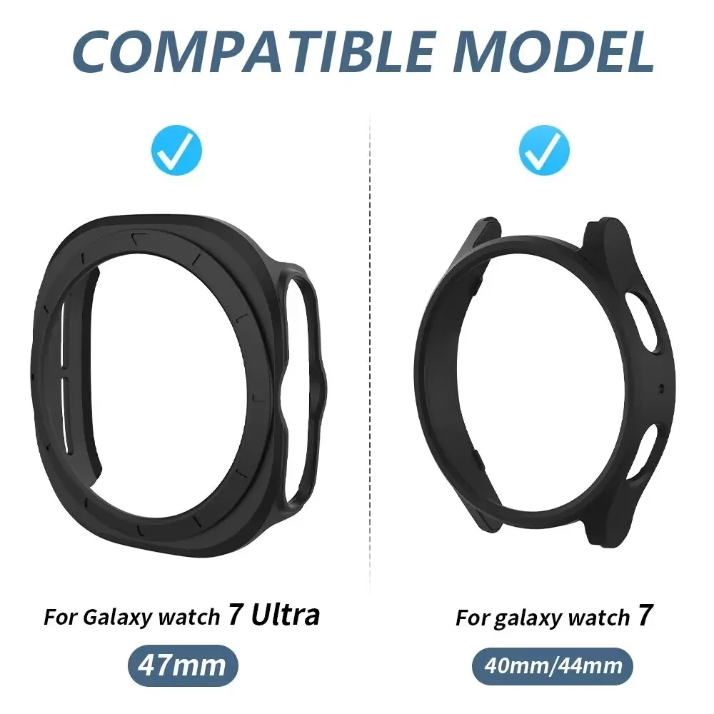 Funda de reloj mate de PC para Samsung Galaxy Watch 7, carcasa envolvente de parachoques duro de 44mm y 40mm, accesorios Ultra de 47mm