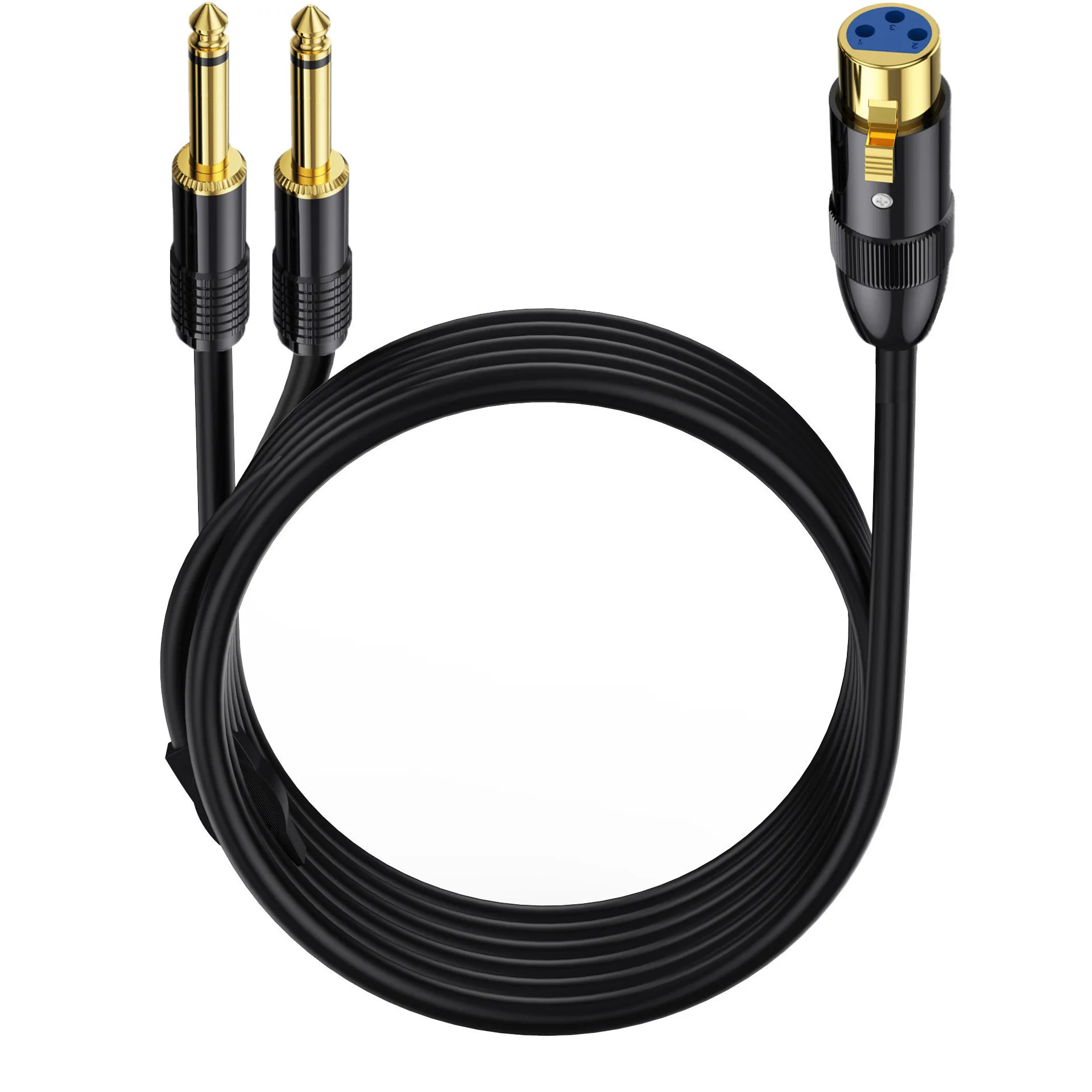 XLR Female to Dual 1/4 inch Y Splitter Cable,Female XLR to Double 6.35mm Mono TS Plug Mic Audio Converter Adapter Cord