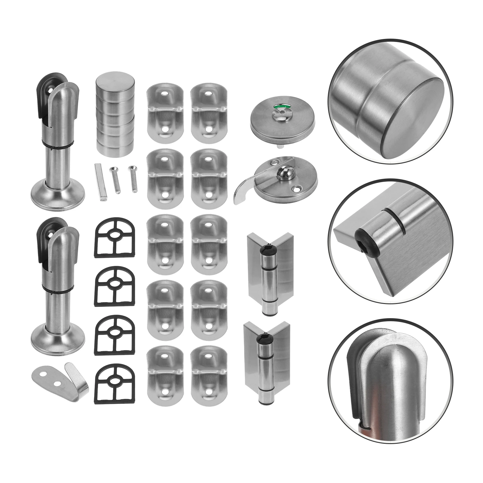 1 مجموعة الفولاذ المقاوم للصدأ المرحاض التقسيم تركيبات دائم أدوات تقسيم الحمام مرحاض رموز الزاوية دعم مرحاض عام