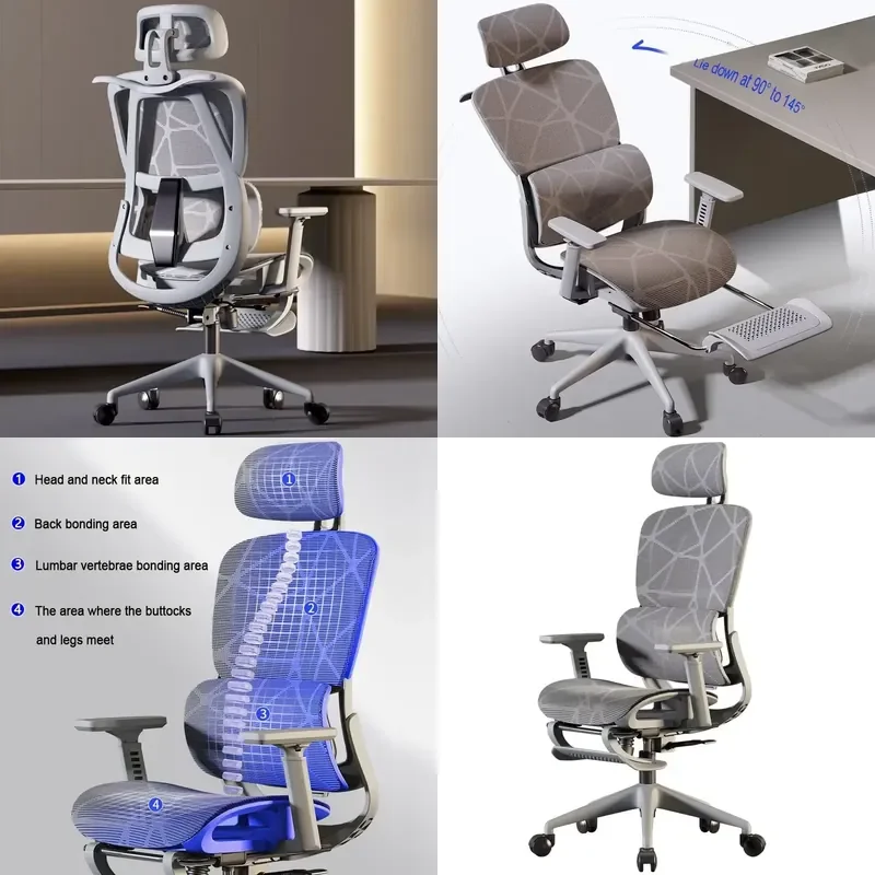 Ergonomic Gaming Chair Adjustable, Comfortable Office Desk Chair for Study Long Hours, Gamer Seat with Lumbar Support