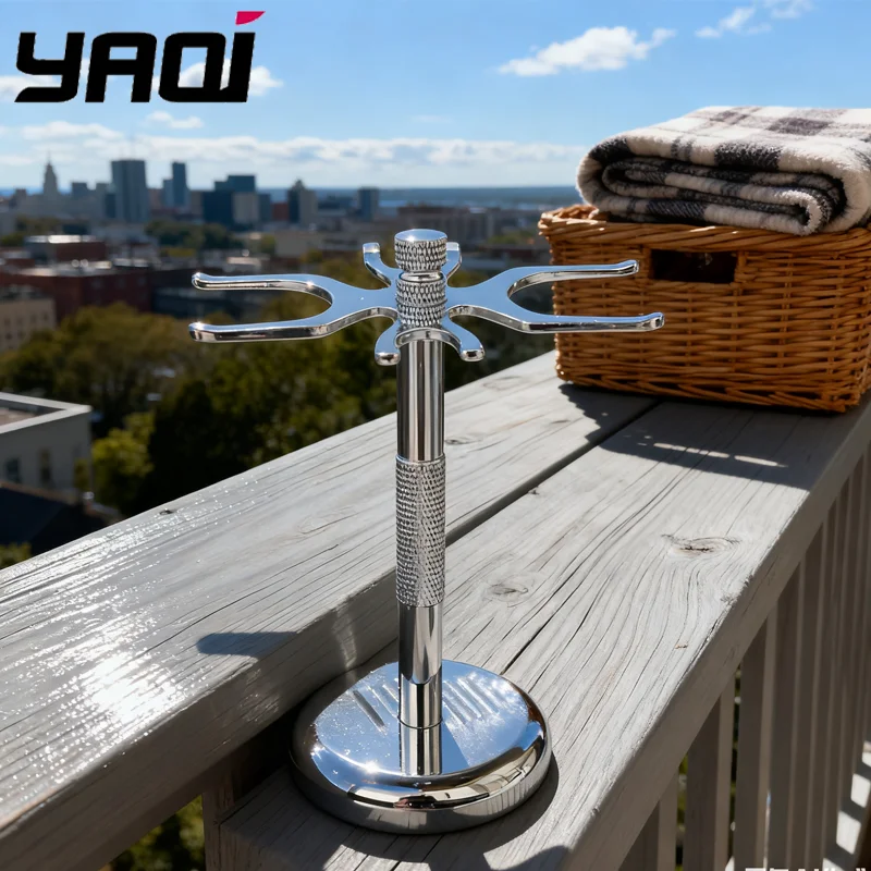 YAQI Mens Shaving Stand Holder 4 prongs for 24mm 26mm 28mm Shaving Brushes set Professional Beard Care Tool Accessories