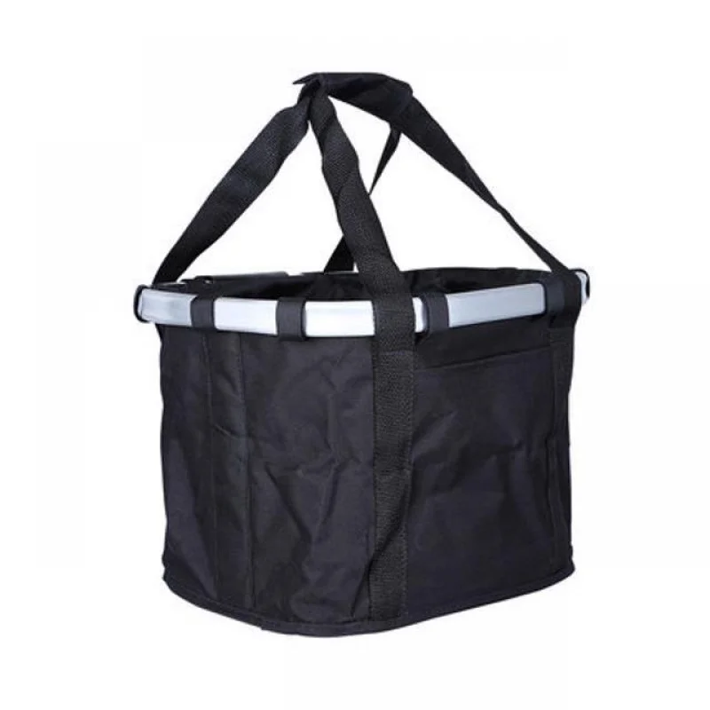 Bicycle Front Basket Bike Dog Carry Pouch Cycling Handlebar Tube Hanging Basket 2 in 1 Detachable Fold Baggage Bag 3KG Load