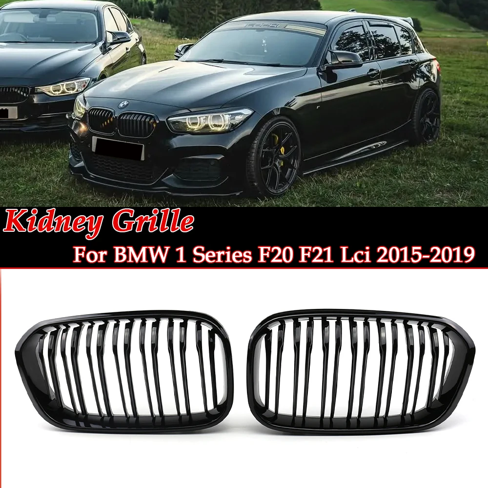 For BMW 1 Series F20 F21 LCI Facelift 2015-2019  Kidney Grille Double/Single Matte Gloss Black M Color All Chrome118d 120i 118I