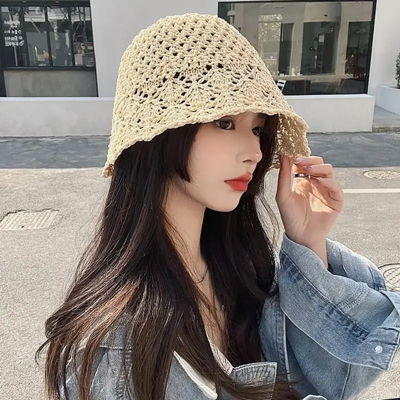 L93F Color Basin Hat Delicate Hollow Fisherman Hat Sunscreen for Valentines Day