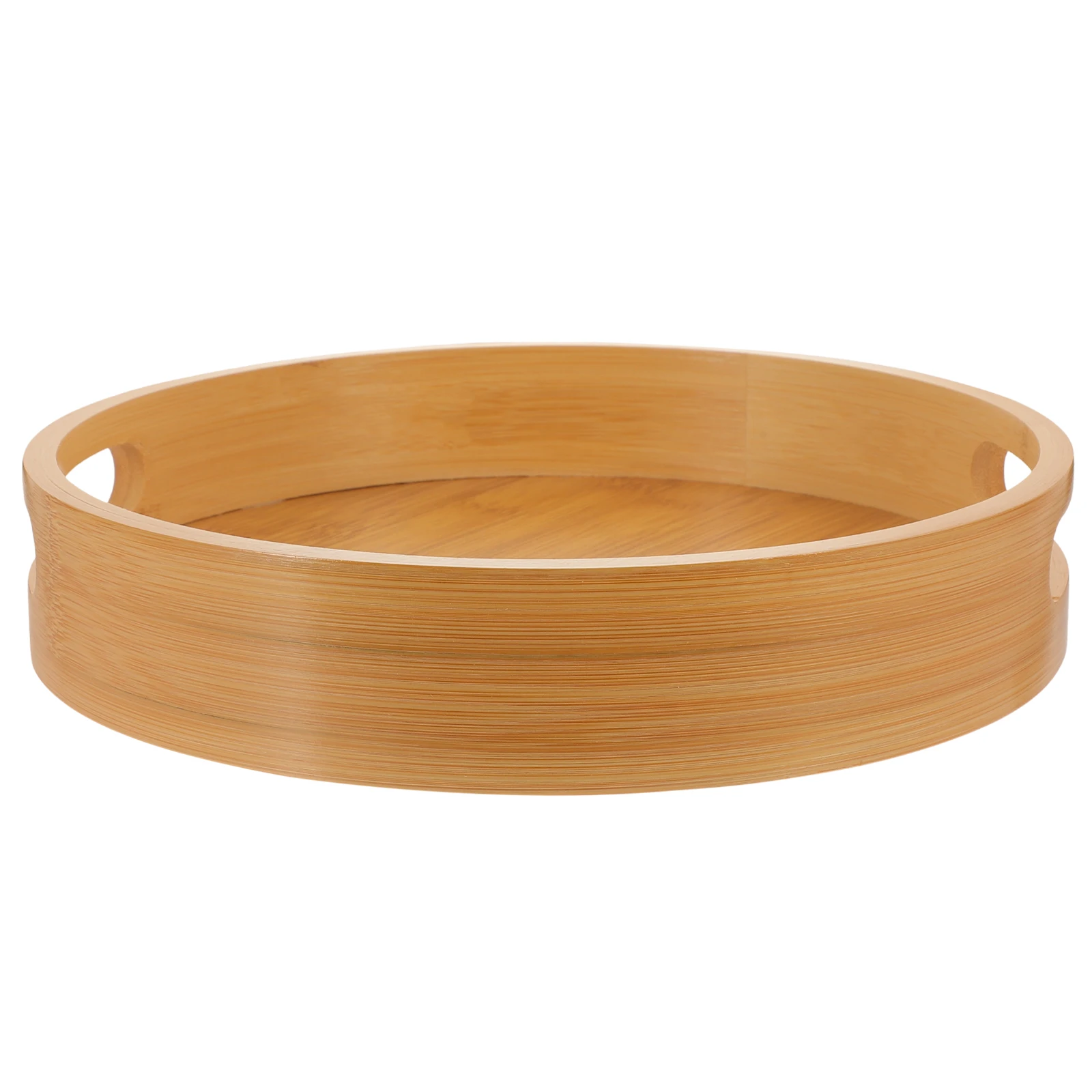 

Round Bamboo Serving Decorative Food Storage Platter Multi-Functional Snack Organizer Tea Tray Household Bamboo Fruit Tray Bread